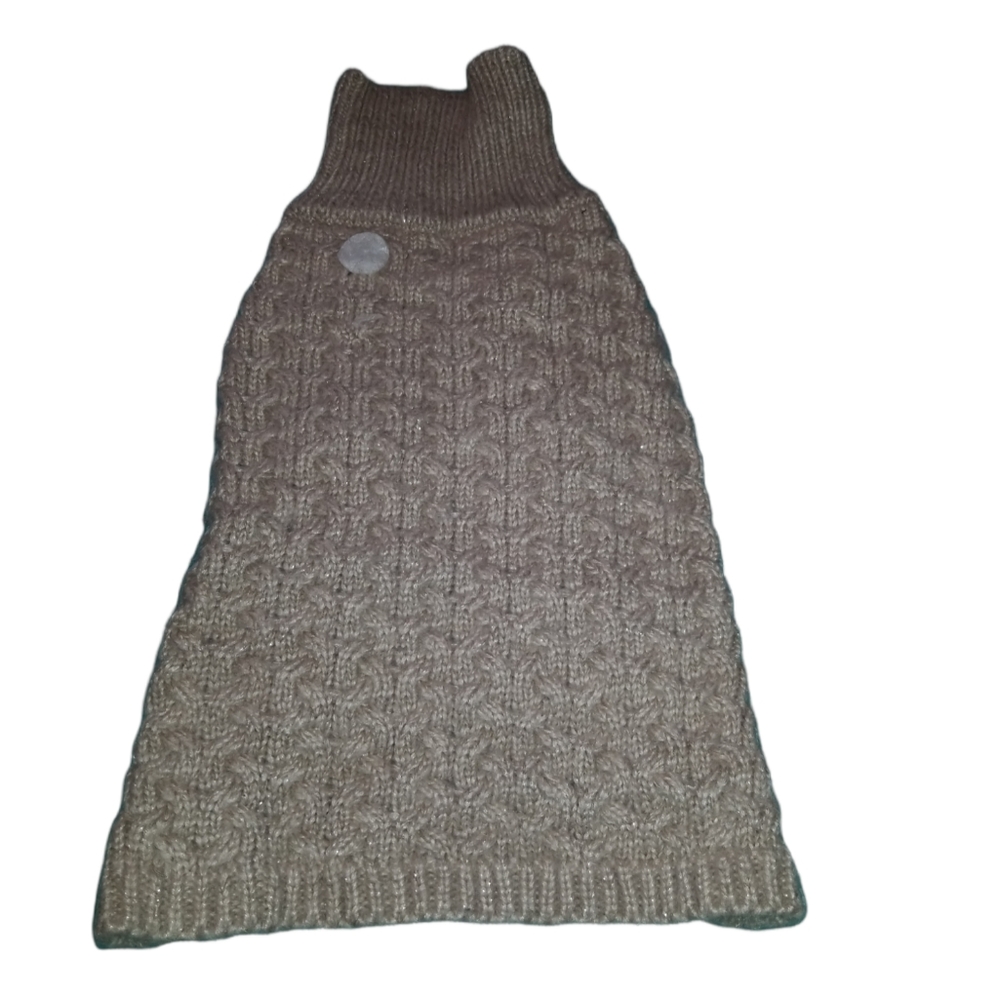 Beige Dog Turtleneck Sweater Size M